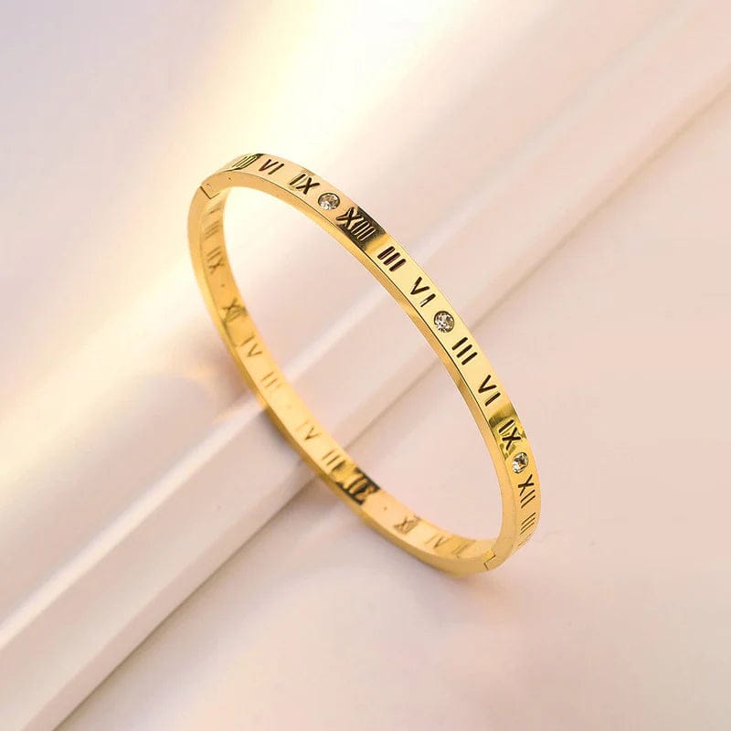 Golden Roman Numerals AD Bracelet (Anti-Tarnish)
