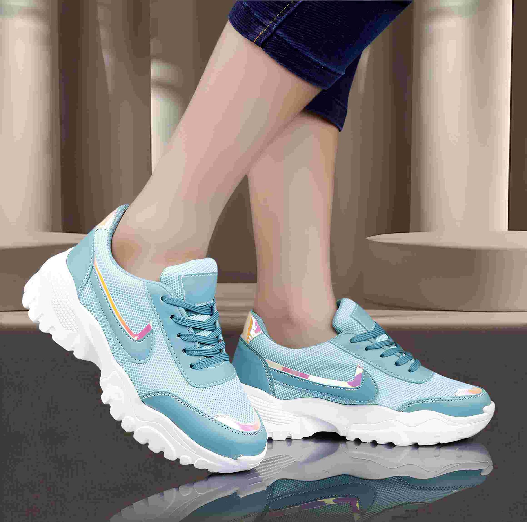 Latest Fashionable Womens Casual Sneakers, Sports Shoes for Girls and Women (Color-Blue, Size-41)