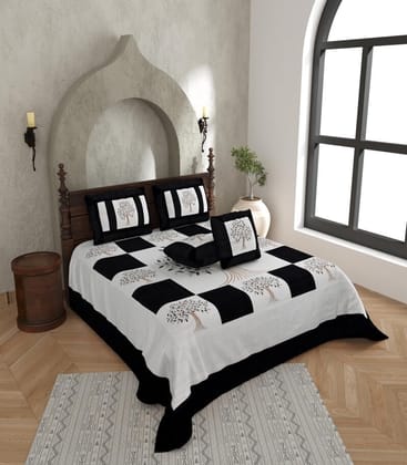 Elegant Patch Work Silk Bedsheet Set