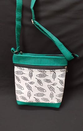 Sling Teal and White Bag
