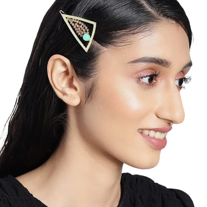 Women Gold-Toned Beaded Bumpit Hair Pin