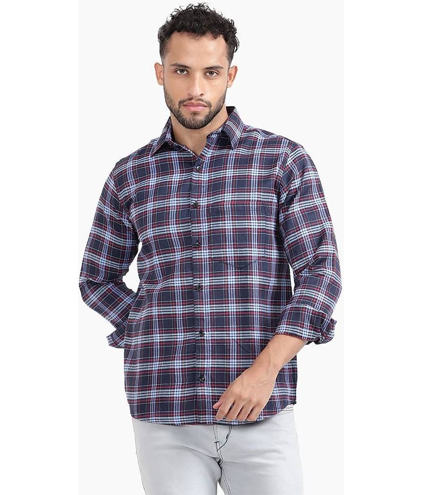 TrendiVastra Cotton Blend Slim Fit Checks Full Sleeves Men's Casual Shirt - Multicolor ( Pack of 1 )