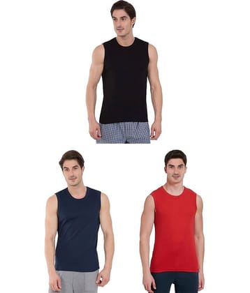 COLORS by Rupa Frontline Multicolor Cotton Men's Vest ( Pack of 3 )