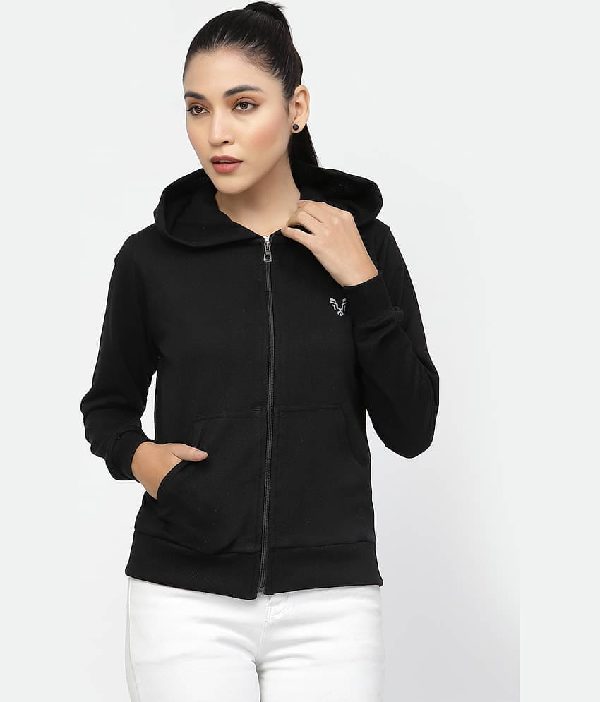 Uzarus Cotton Black Hooded Sweatshirt