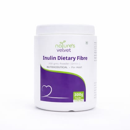 Natures Velvet Inulin Powder Prebiotic Dietary Fiber for Gut Health, Digestion & Microbiome Support – 300 g Powder