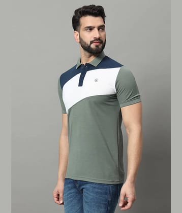 OGEN Pack of 1 Cotton Blend Regular Fit Colorblock Half Sleeves Men's Polo T Shirt ( Navy )