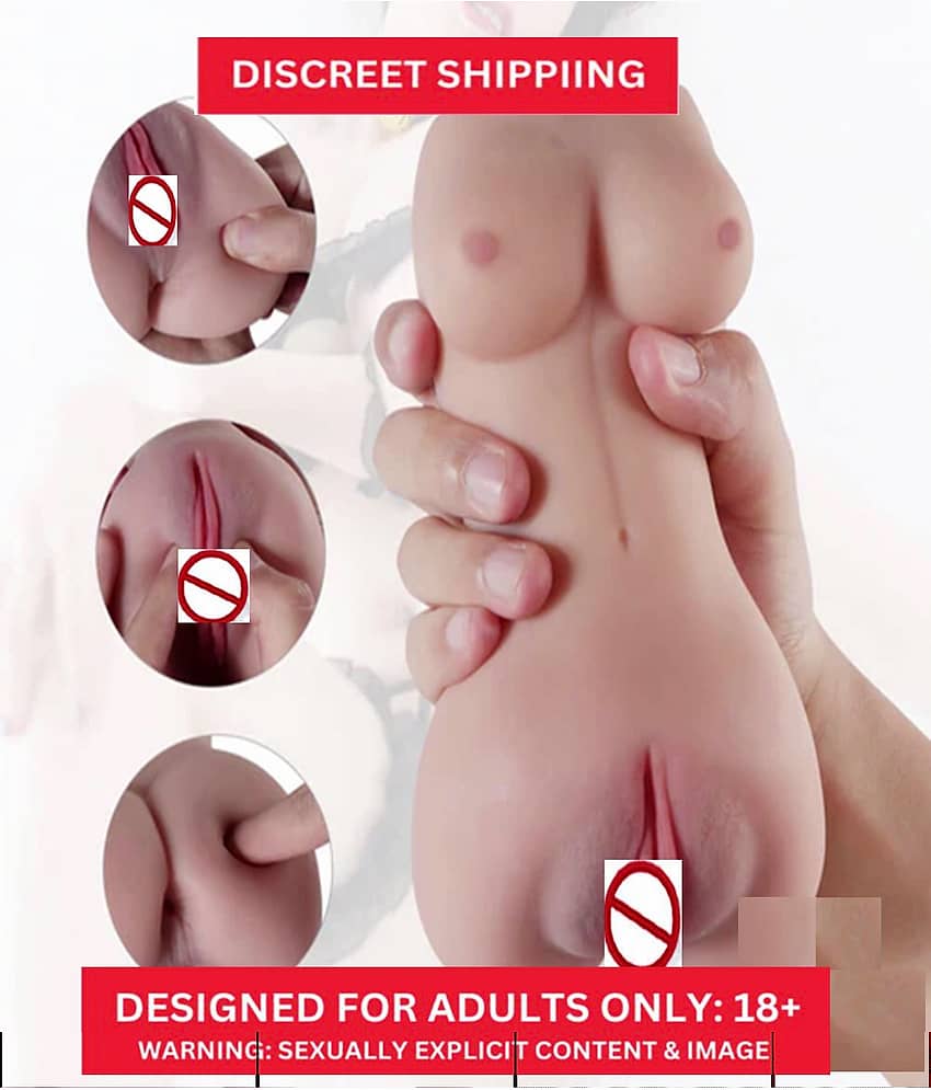 Male Masturbator - 3D Realistic Pussy Ass and Silicone Vagina Butt Anal Adult Products Sex Toys with 2 Hole