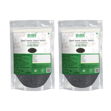 IRAIVI Premium Sabja Seeds 200g | Basil Seeds | Tukmaria | Natural Coolant & Fiber-Rich Superfood | Whole Raw Sweet Basil Seeds | For Digestion & Skin Health | 100% Pure