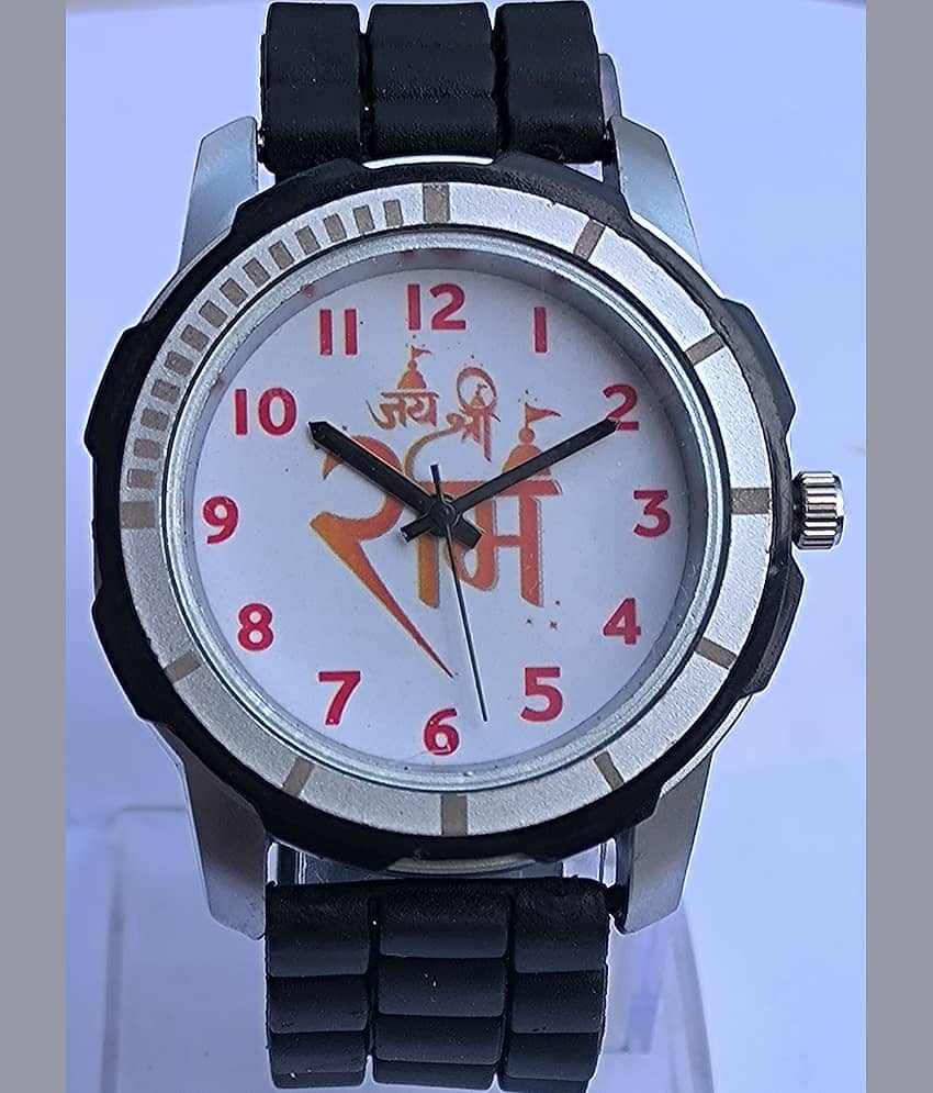 Reboot Black PU Analog Men's Watch