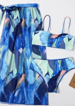 Blue 3-piece Printed set