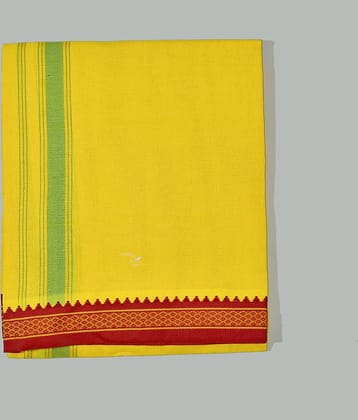 Shyam Handloom Cotton Blend Men's Dhoti Yellow ( Pack of 1 )