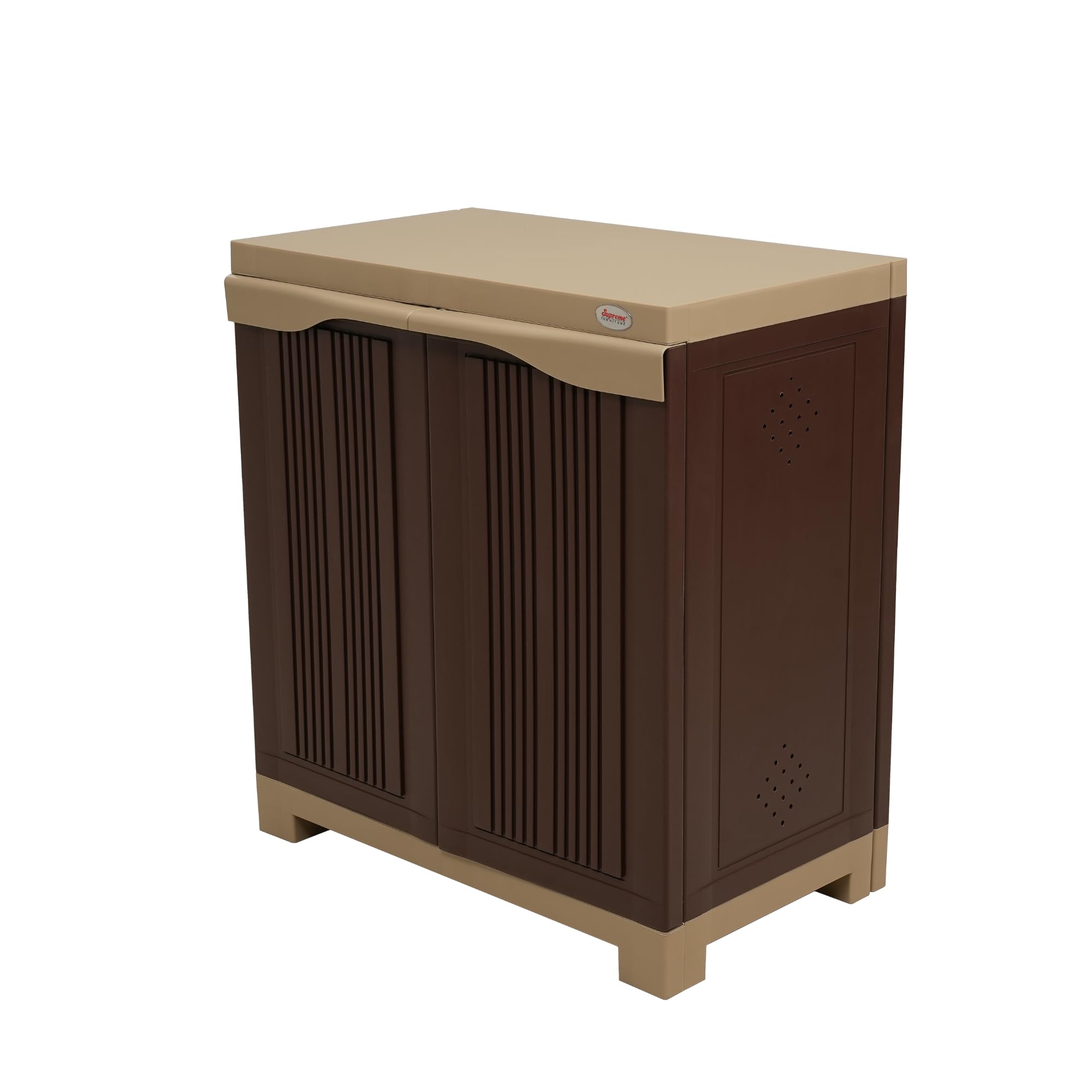 Supreme Furniture Aspen SR 1 Waterproof Shoe Rack | 2-Door Plastic Storage Cabinet with Adjustable Rod for Home & Entryway | D.I.Y.