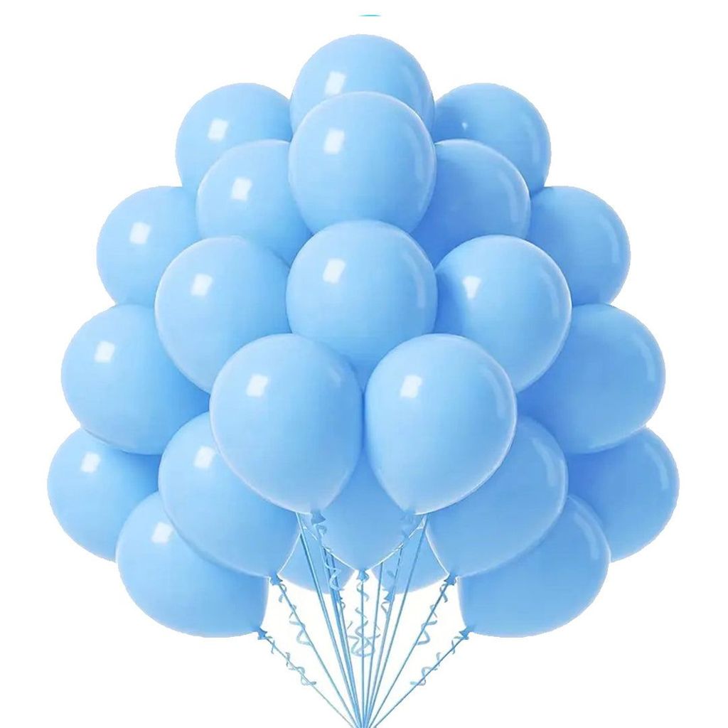 Light Blue Latex/Rubber Balloons - Helium Quality - 12 inches - 10PC - Party and Festive Needs | Buy online on ZillyBuy