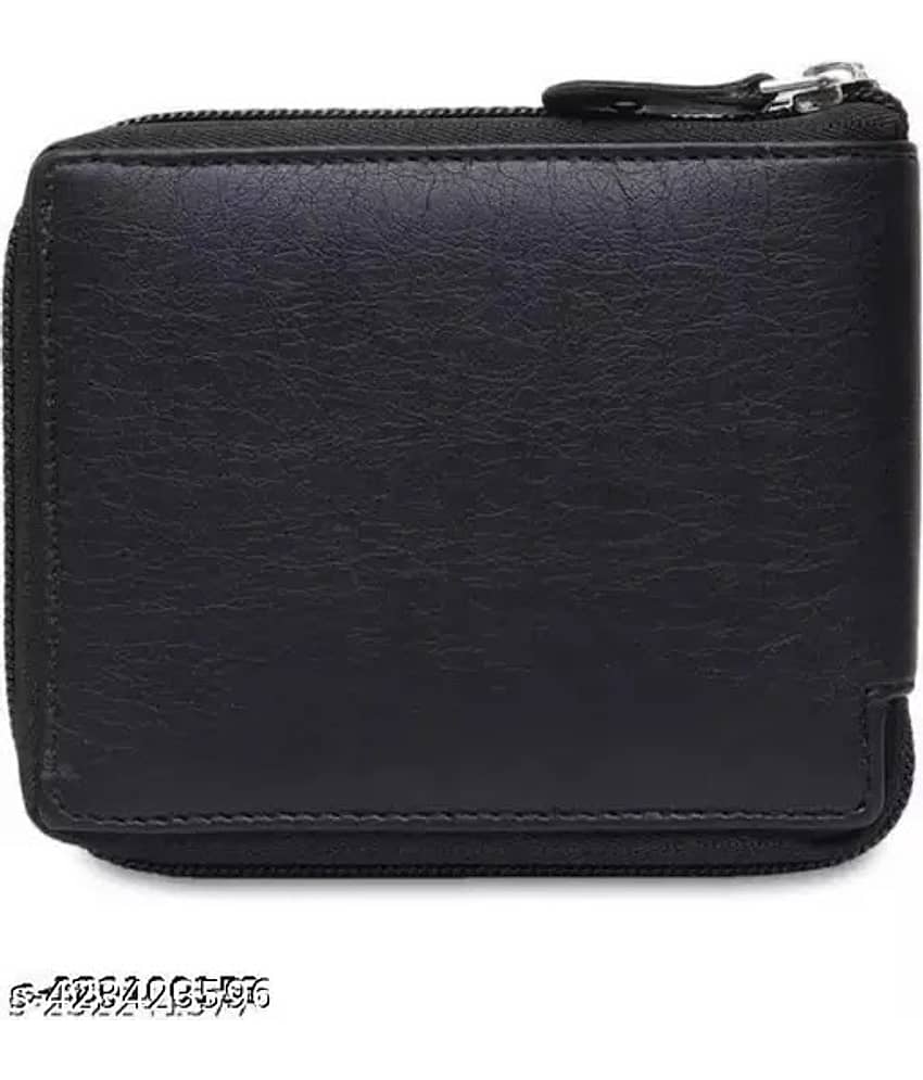 HABIBI PU Solid Men's RFID Wallet With 3 Slots For Card ( Black , Pack of 1 )