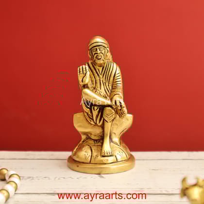 Shirdi Sai baba Brass Idol - 3.5 Inch Height