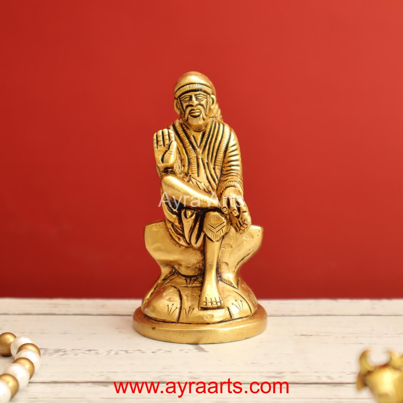 Shirdi Sai baba Brass Idol - 3.5 Inch Height
