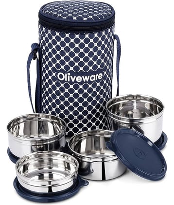 Oliveware Nexus Stainless Steel Lunch Box 4 - Container ( Pack of 1 )