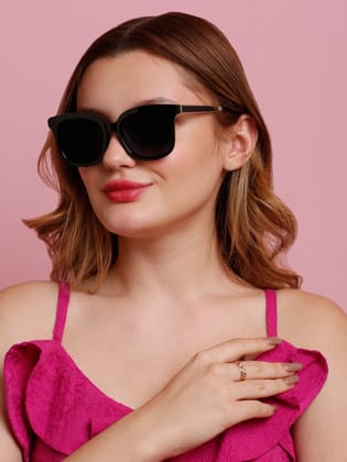 SUNNIES Large Full Frame Metal.Plastic Square Solid Polarized Women Sunglasses-SNS-11693-C025