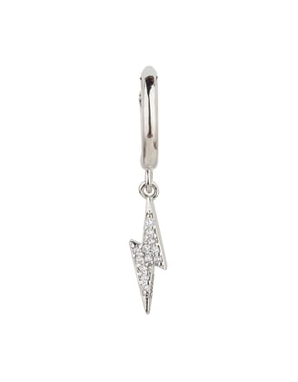 Lightning Bolt Iced Out Earrings (Sparkling Silver)-Pair / Sparkling Silver