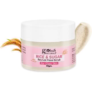 Globus Naturals Rice  Sugar Revival Face Scrub Enriched with Coffee  Walnut For Glass Skin 50 gm