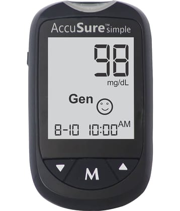 AccuSure Instant Digital Simple Glucometer Kit with 25 Strips,10 Lancet,1 Lancing device