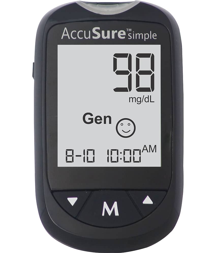 AccuSure Instant Digital Simple Glucometer Kit with 25 Strips,10 Lancet,1 Lancing device