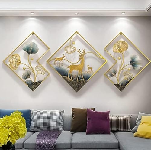 Metal Abstract Figures handcrafted Wall Sculpture wall art multicolor for Home Decoration, Living room, drwaing