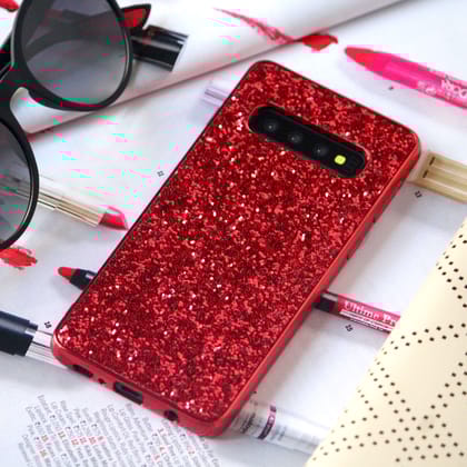 Red Glitter Bling Sequin Case-Samsung Galaxy S10