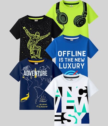 Kuchipoo Pack of 5 Boys Cotton Blend T-Shirt ( Multicolor2 )