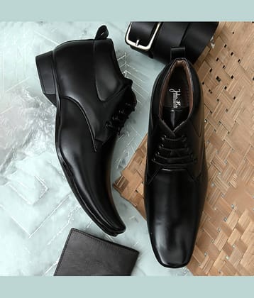 John Karsun Black Men's Derby Formal Shoes