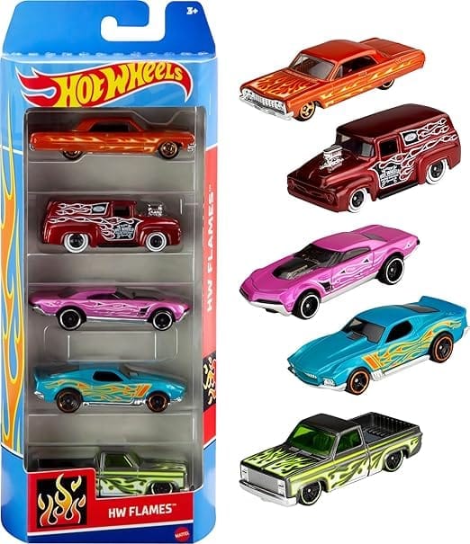 Hot Wheels 5-Car Pack, 1:64 Scale, Toy Cars for Kids and Collectors, Gift for Ages 3 Years Old & Upassorted colour