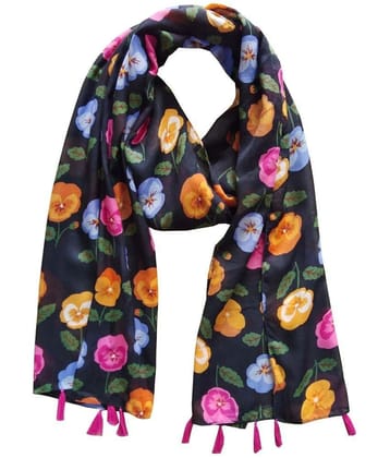 JVNINE - Be Unique Black Polyester Womens Stole ( Pack of 1 )
