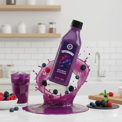 SUPERDRINKS Wild Berry Juice Drink | 200ml Single Serve | Antioxidant Rich | Sweet & Tart Mix Berry Flavour
