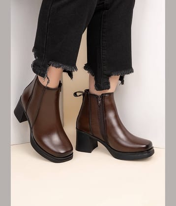 Fentacia Brown Women's Ankle Length Boots