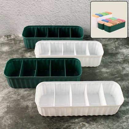 5 Compartments Socks / Handkerchief / Underwear Storage Box Socks Drawer Closet Organizer Storage Boxes (pack of 4)