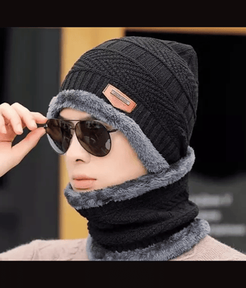 Infispace Black Cotton Men's Cap ( Pack of 1 )