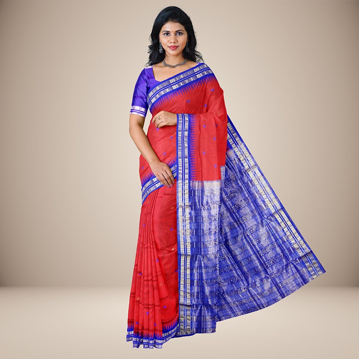 Floral Motifs Bomkai Silk Saree