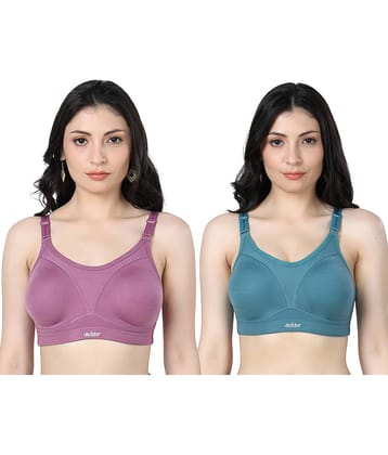 Ladyland Pack of 2 Cotton Blend Non Padded Everyday Bra For Women ( Multicolor )