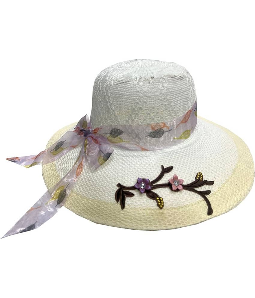 Infispace White Polyester Women's Hat ( Pack of 1 )