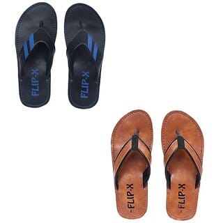 LEACO Men Premium Slipper Combo of 2 by Flip X Daily Comfort and Stylish Slipper Combo