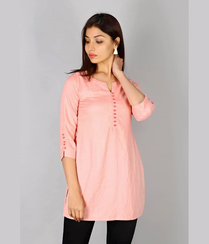 SAART BUNAAI Women's Rayon Tunic ( Peach )
