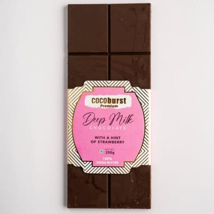 Deep Milk Chocolate Strawberry Flavour -  50g/100g/200g-200g