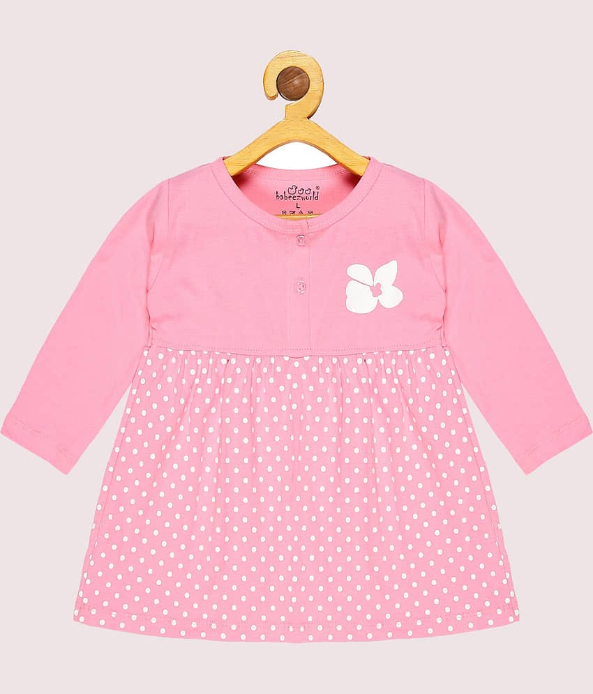 Babeezworld Pack of 1 Baby Girls Cotton Dress ( Pink )
