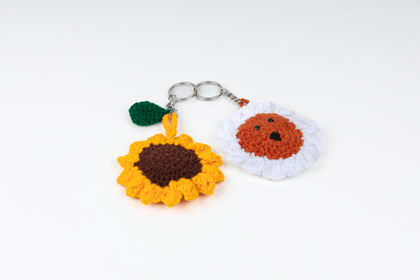 Sunflower & Daisy Crochet Keychain Set of 2 Each