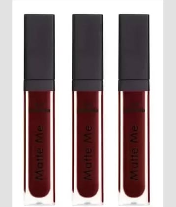 BLUSHIS Long Lasting Maroon Matte Lipstick (Pack of 3)