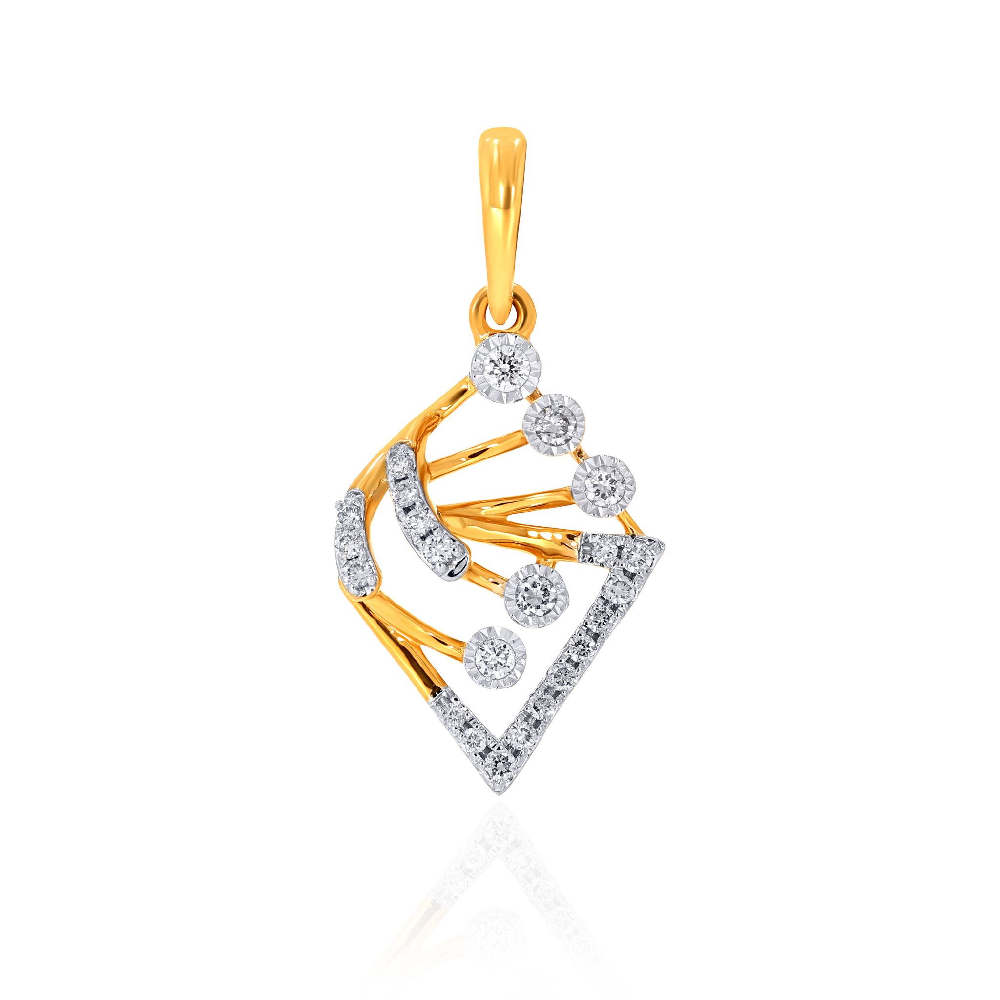 Senco Gold 14K Yellow Gold Pendant DPN-D000749855 ( 1.32 gm/0.15 ct/HI-SI/14K Yellow Gold )