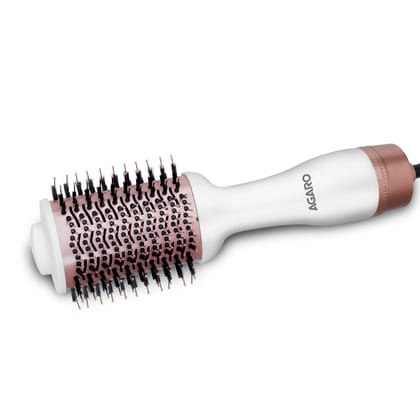 AGARO HV2179 Hot Air Brush for Hair, Hair Blow Dryer Brush, Volumizer & Styler, 360° Airflow Vent, Oval Barrel for Hair Volume, Charcoal Bristles, Ceramic Tourmaline Coating Brush Head, 1200W, White AGARO HV2179 Hot Air Brush for Hair, Hair Blow Dryer Br