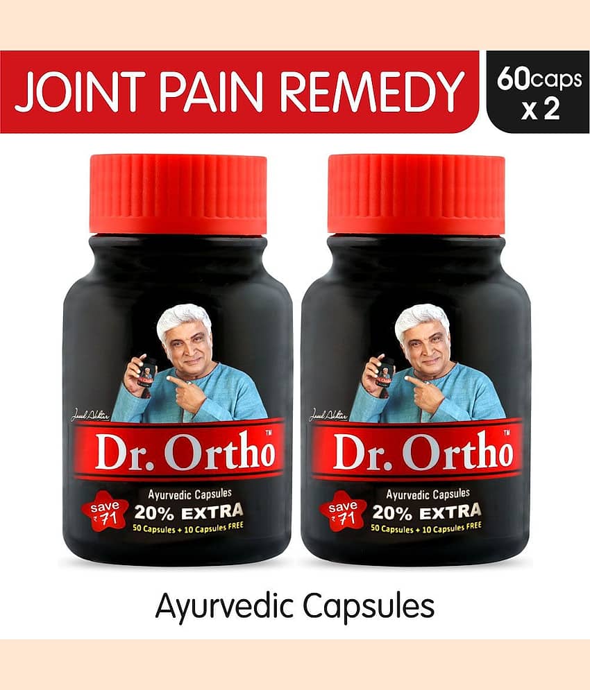 Dr Ortho Joint Pain Relief Capsules 60Caps, Pack of 2 (Ayurvedic Medicine Helpful In Joint Pain, Back Pain, Knee Pain, Neck Pain) - Ayurvedic Capsules