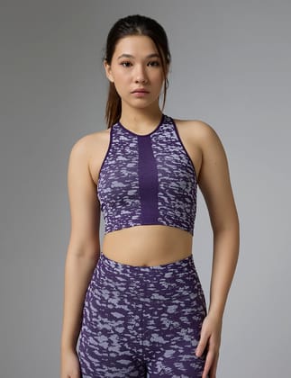 Camo Sports Bra-GRAPE / S