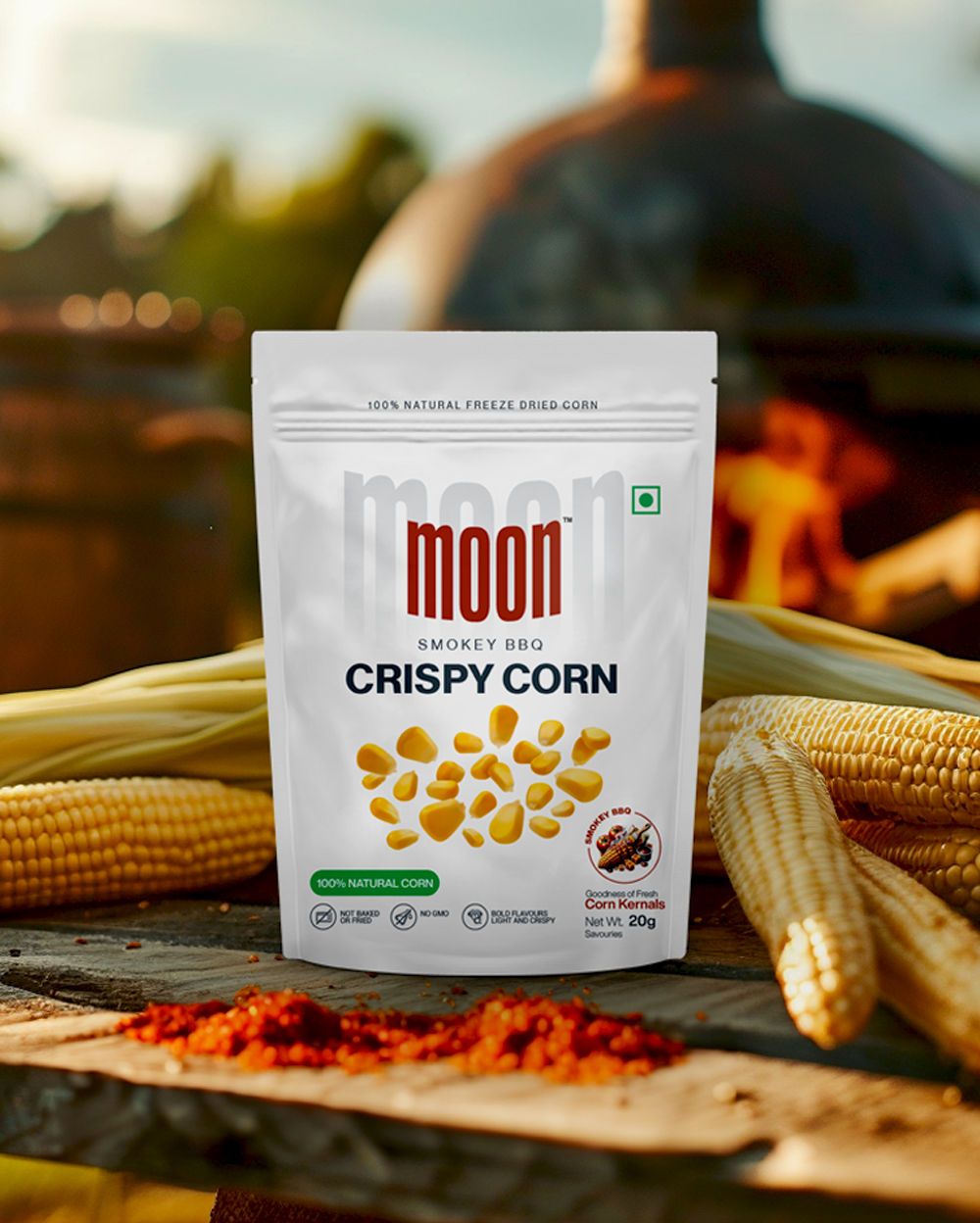 Moon Smokey BBQ Crispy Corn, 20 gm